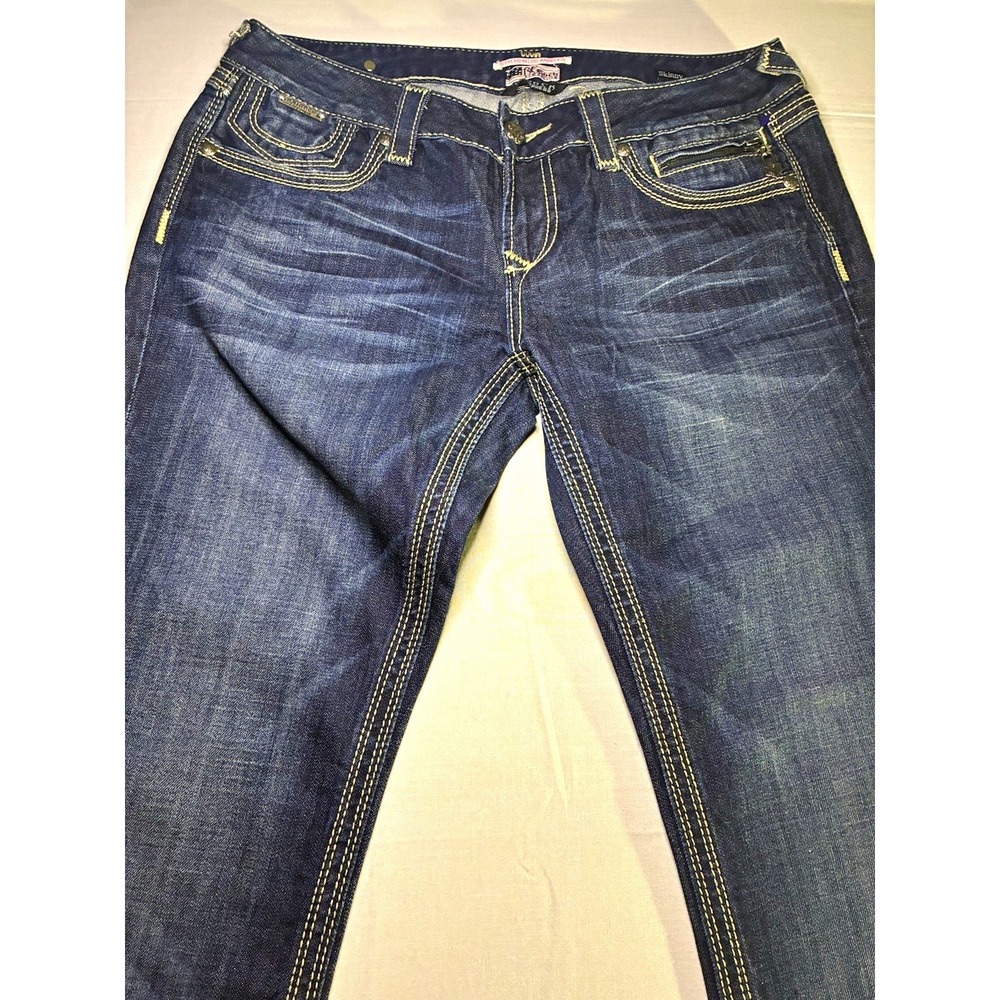 RE Rock Size 12 blue medium wash mid rise skinny jeans Y2K
